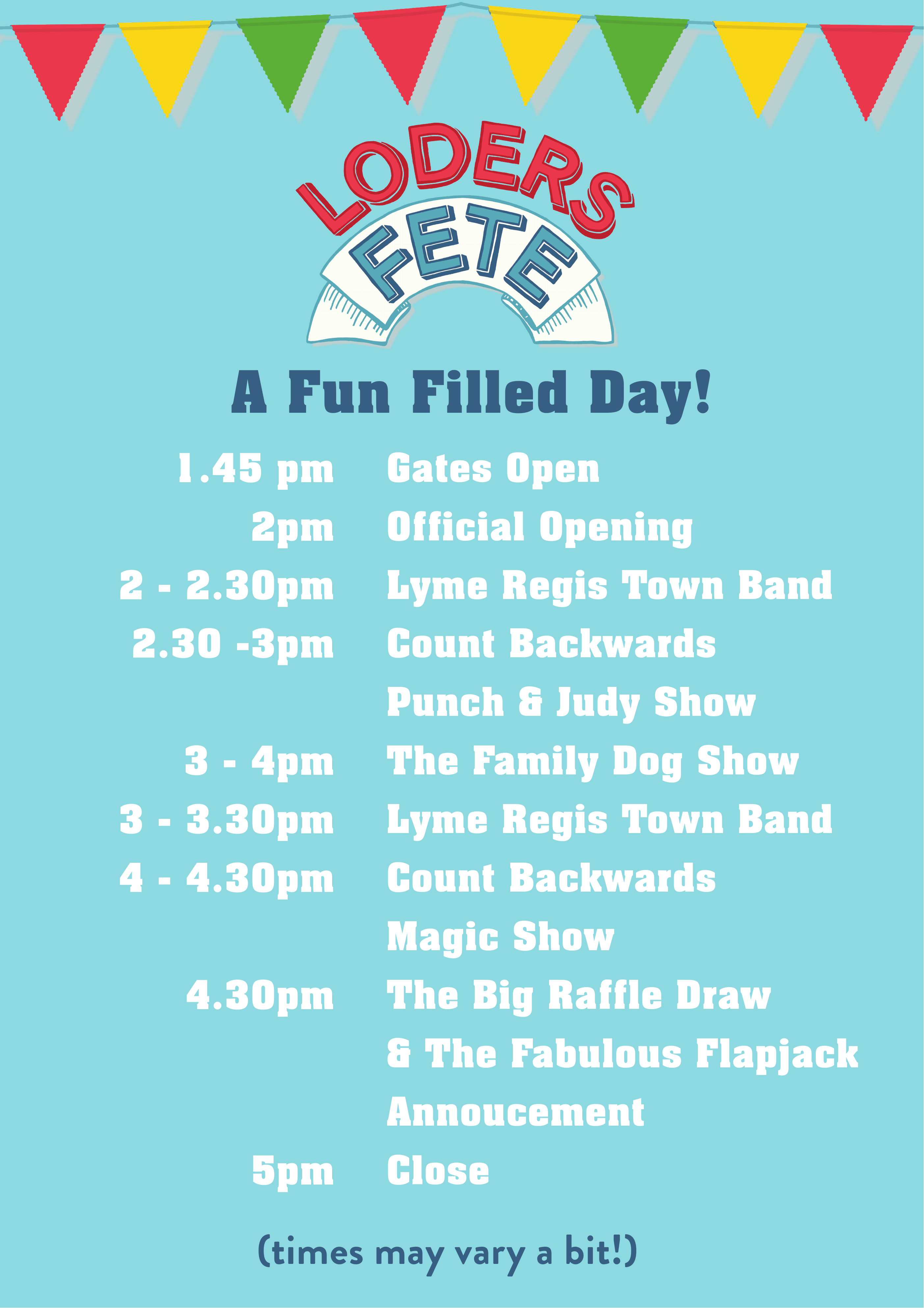 Fete timetable poster preview